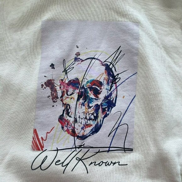 WELL KNOWN STUDIOS Jersey Knit SKULL ARTWORK Graphic Sweatshirt/Hoodie Sz L - Picture 8 of 10